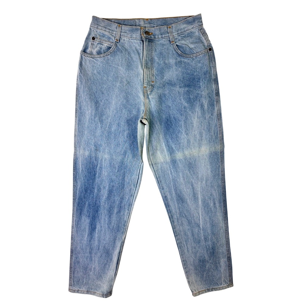 NWT Gitano High Waisted Tapered Leg Light Wash Denim Jeans Blue Cotton 14 Short